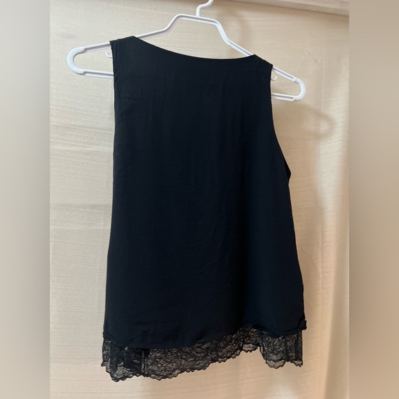 ⚫️ BOGO Zara black sleeveless wrap shirt lace detail size xs - Picture 6 of 7